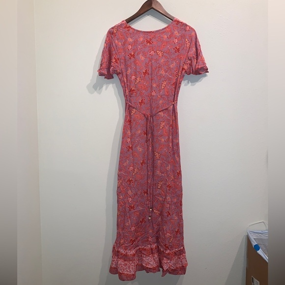 Iris Maxi NWT The Label Boho Pink Hi Low Tiered Floral Maxi Dress | Size… - Picture 6 of 9